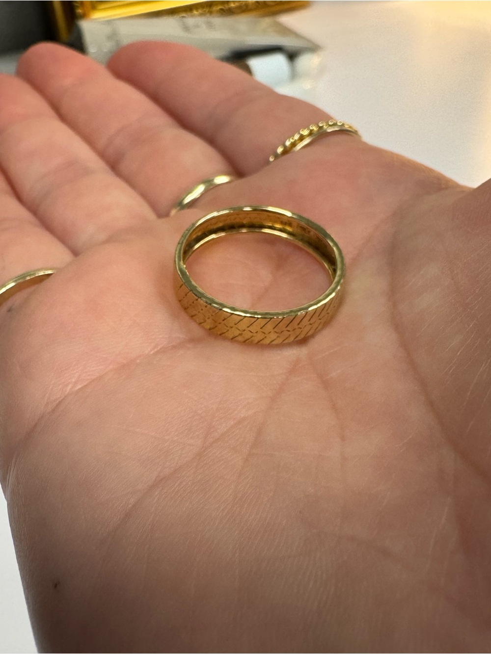 Textured 14kt Gold Band Ring